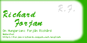 richard forjan business card